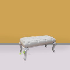 bench stol desain klasik warna putih kerajinan kayu