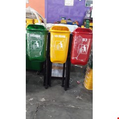 waste bin fiber oval triple / tempat sampah fiber 