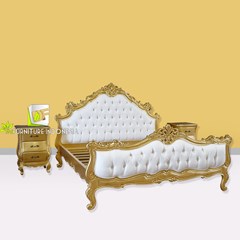 tempat tidur klasik mewah elegant dua nakas kerajinan kayu