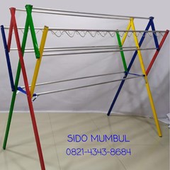 rak jemuran baju aluminium harmonika lipat