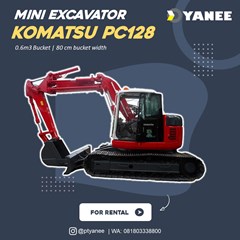 rental sewa excavator komatus pc128 / pc100 surabaya jawa timur