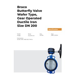 butterfly valve wafer type gear cast iron 8