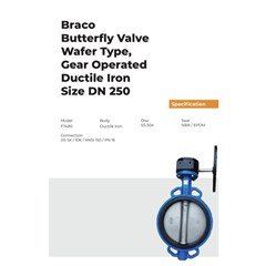 butterfly valve wafer type gear cast iron 10