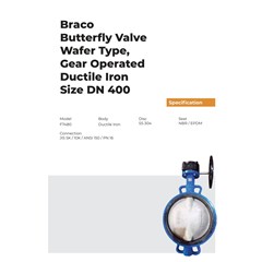 butterfly valve wafer type gear ductile iron 16