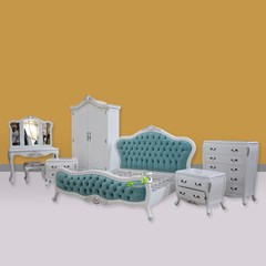kamar set model terbaru klasik modern warna putih kerajinan kayu