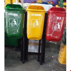 waste bin fiber oval triple / tempat sampah fiber 