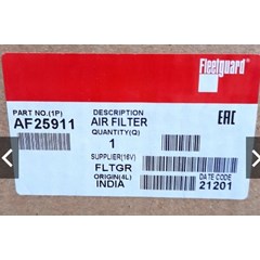 fleetguard af25911 af-25911 af 25911 inner air filter 3814696 - genuin