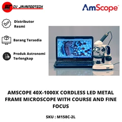 amscope 40x-1000x cordless led metal frame mikroskop with course fine 