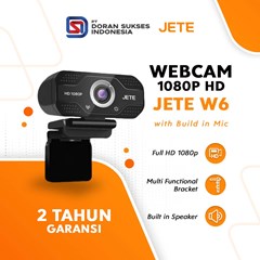 webcam 1080p full hd jete w6 with build in mic - garansi 2 tahun