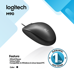 wired mouse logitech black m90