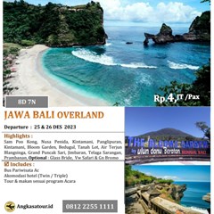paket tour jawa bali overland 8h7m - 25 & 26 desember 2023