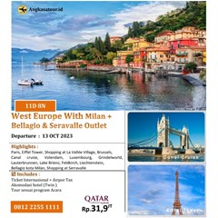 paket tour 11d west europe with milan + bellagio & seravalle outlet