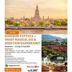 paket tour 5d bangkok pattaya + frost magical of siam + jodd fair 