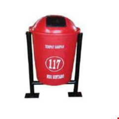 tempat sampah fiber single bulat