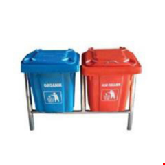 tempat sampah fiber dua pilah kotak