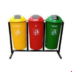 tempat sampah fiber tiga pilah bulat panjang