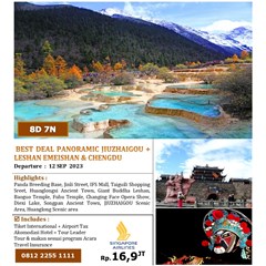 8d jiuzhaigou leshan emeishan chengdu