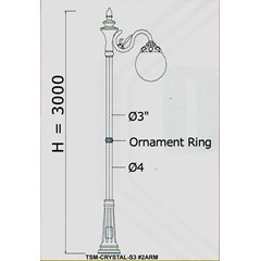 tiang pju decorative s3-2arm