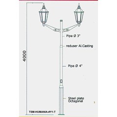 tiang pju decorative humania-y1t