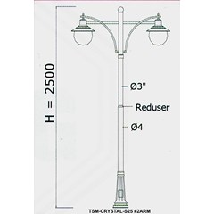 tiang pju decorative s25-2arm