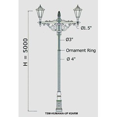 tiang pju decorative humania-up2arm
