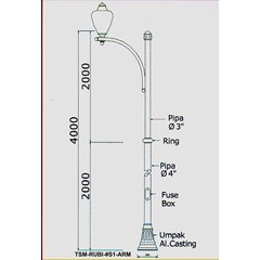 tiang pju decorative rubi-s1arm