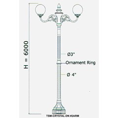 tiang pju decorative dn-2arm