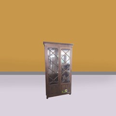 lemari kaca soft nature wooden kerajinan kayu