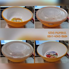 mangkok plastik tutup bening dua warna