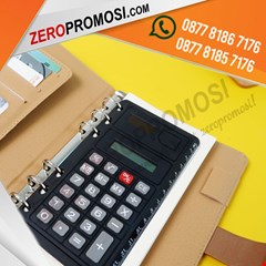 buku agenda memo promosi binder planner kulit kalkulator 