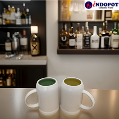 supplier mug promosi keramik beer besar putih minuman panas / dingin