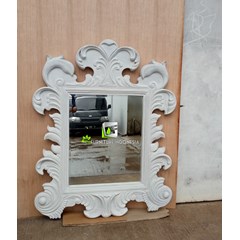 cermin ukir wira white kerajinan kayu