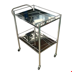 trolley instrumen 2 rak stainlees steel