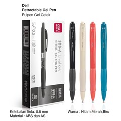deli gel pen pulpen gel retractable 0.5mm