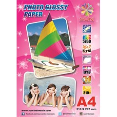 kertas foto glossy a4 - sun photo glossy paper a4 185 gsm