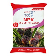 pupuk npk sawit 13-6-27-4+0,65b kemasan 50kg