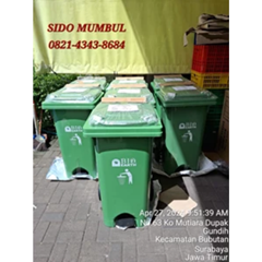tempat sampah pedal roda green leaf 120 liter 2102