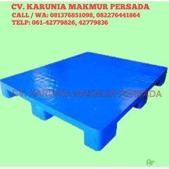 pallet plastik biru 1 sisi