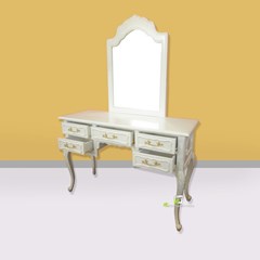 set meja rias vonka white kerajinan kayu