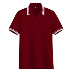 kaos polo kerah strip putih
