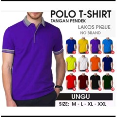 kaos kerah polo shirt kerah abu lengan pendek