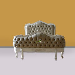 tempat tidur broxy motif ukir kerajinan kayu