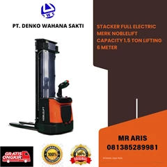 hand stacker elektrik kap. 1,5 ton dan tinggi angkat 6 meter