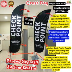 beach flag /crest flag + flag banner / flying banner + bendera umbul