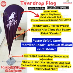 flying banner 3m / flag banner 3m + proses 24 jam selesai
