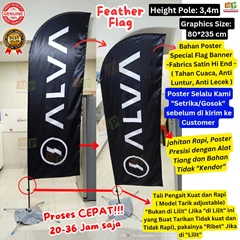 beach flag / flag banner + flying banner / umbul umbul + cetak poster