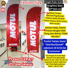 flag banner 4m/flying banner 4m+poster fabrics satin hi end+24 jam