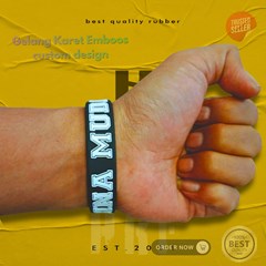 gelang karet emboss custom design | souvenir aksesories promosi