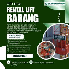 sewa lift barang / passenger terbaik kota tangerang 081232955729