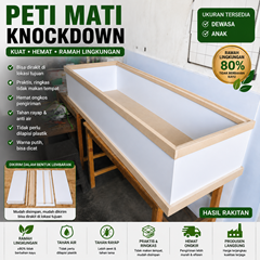 peti mati/jenazah knockdown putih hemat kuat ramah lingkungan
